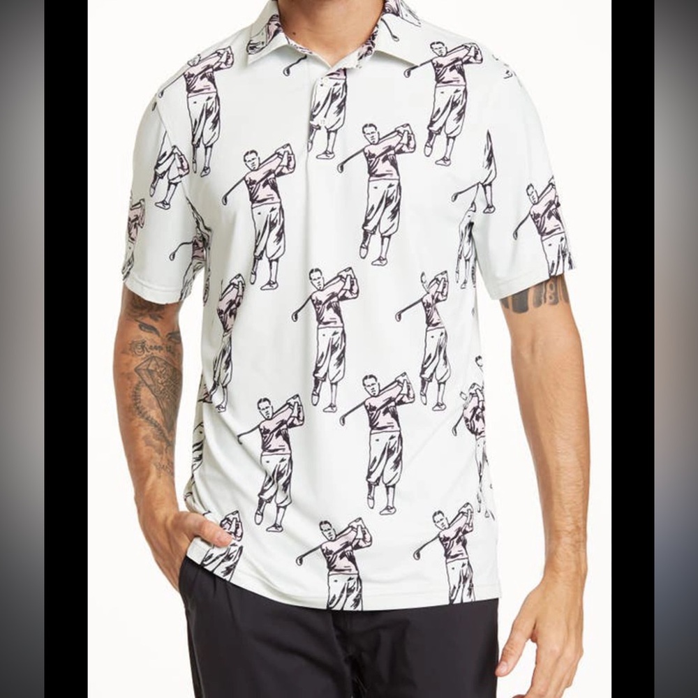 Sosik Men’s Polo‎ Shirt Golf Graphic Casual Short Sleeve XL